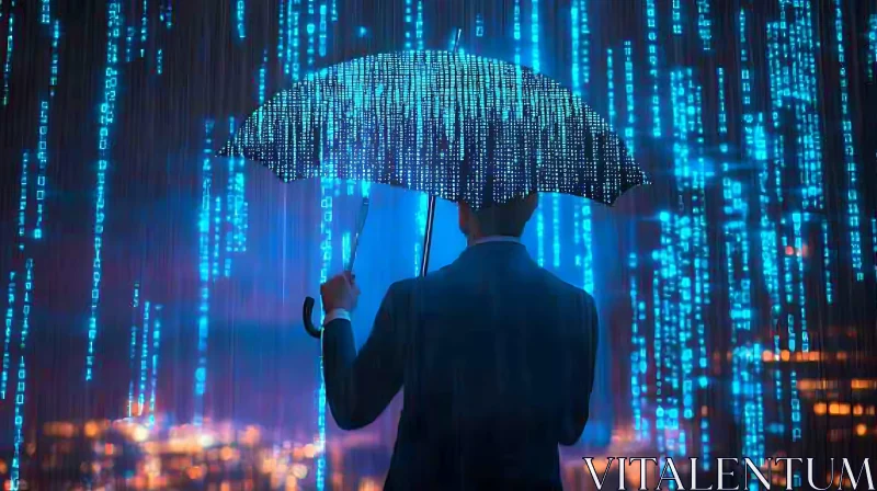 Cybersecurity Umbrella Shield AI Image