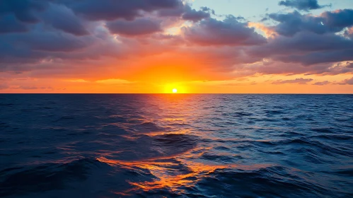 Sunset Over the Calm Sea