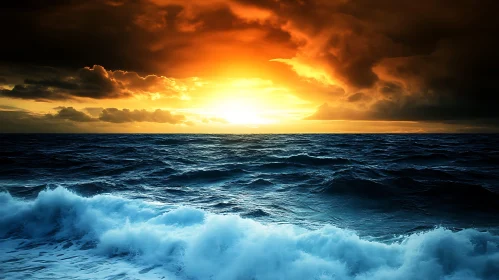 Dramatic Seascape at Sunset