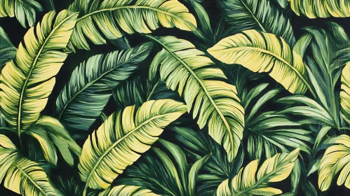 Lush Green Leaves Botanical Illustration