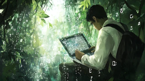 Nature Meets Code: Forest Laptop Work