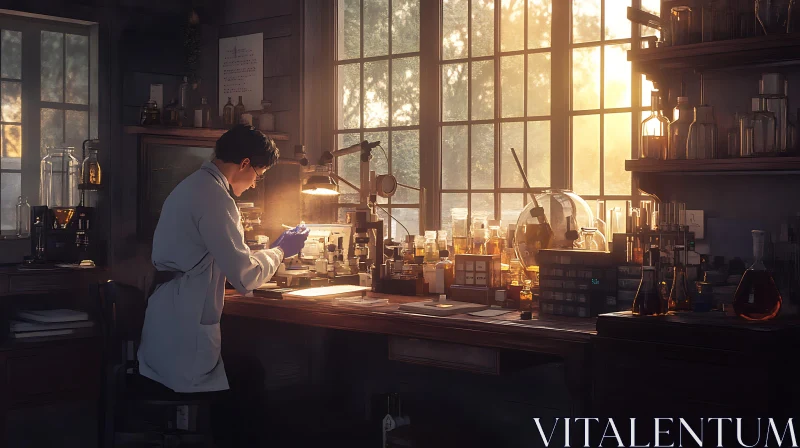 Researcher in Science Lab AI Image