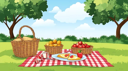 Outdoor Picnic with Food Baskets