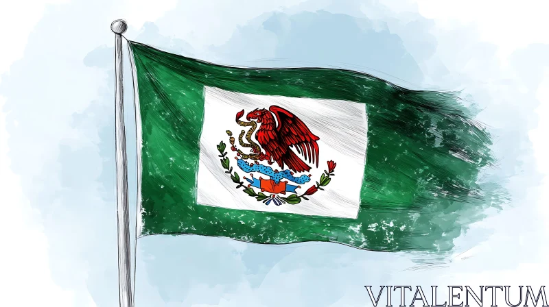 Mexican National Symbol Artwork AI Image