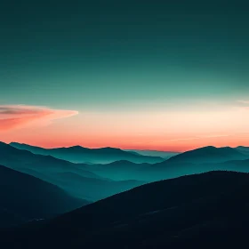 Sunset Over Mountain Peaks