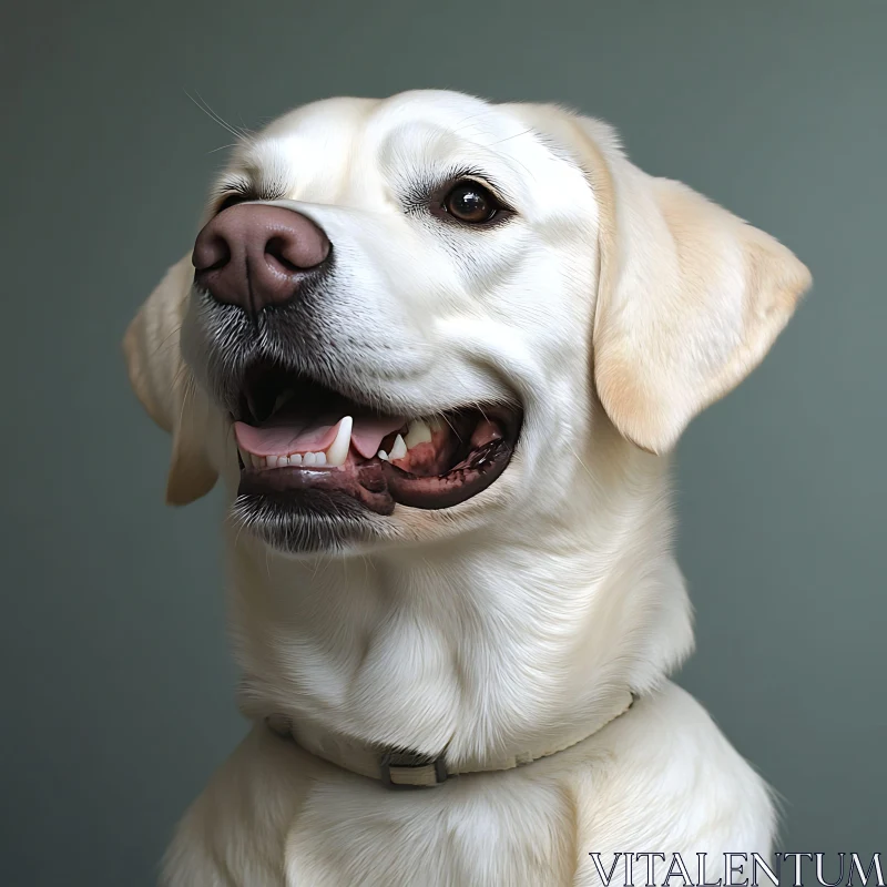 Joyful Labrador Dog Close-up AI Image