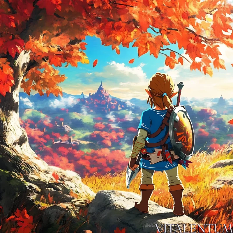 Autumn Fantasy Adventure in Vibrant Scenery AI Image