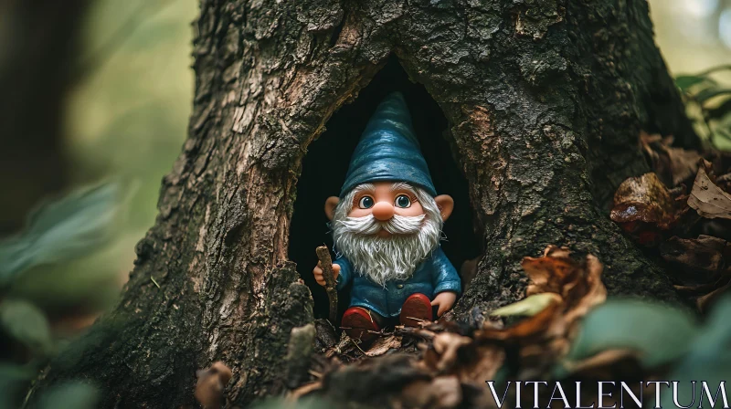 AI ART Forest Gnome in Tree Home