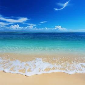 Calm Ocean Waves on Sandy Beach