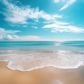 Peaceful Seascape with Waves and Sand