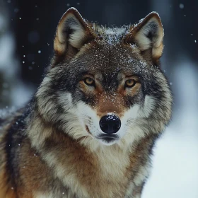 Snowy Wolf Close-Up