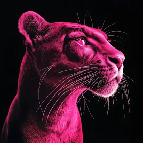 Magenta Feline: A Panther in Pink