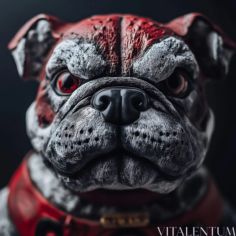 Detailed Bulldog Art Piece AI Image