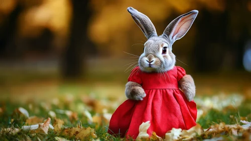 Whimsical Rabbit in Autumn Attire