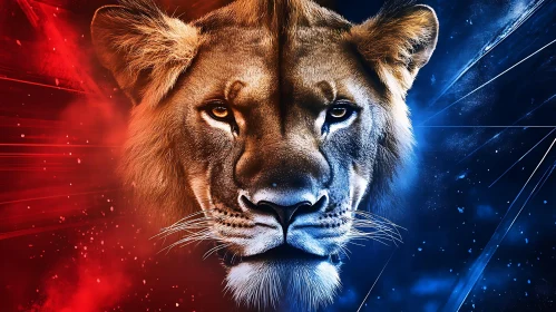 Dual-Toned Lion Face