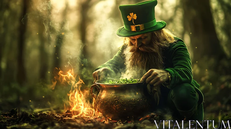 Forest Feast: Leprechaun's Culinary Magic AI Image