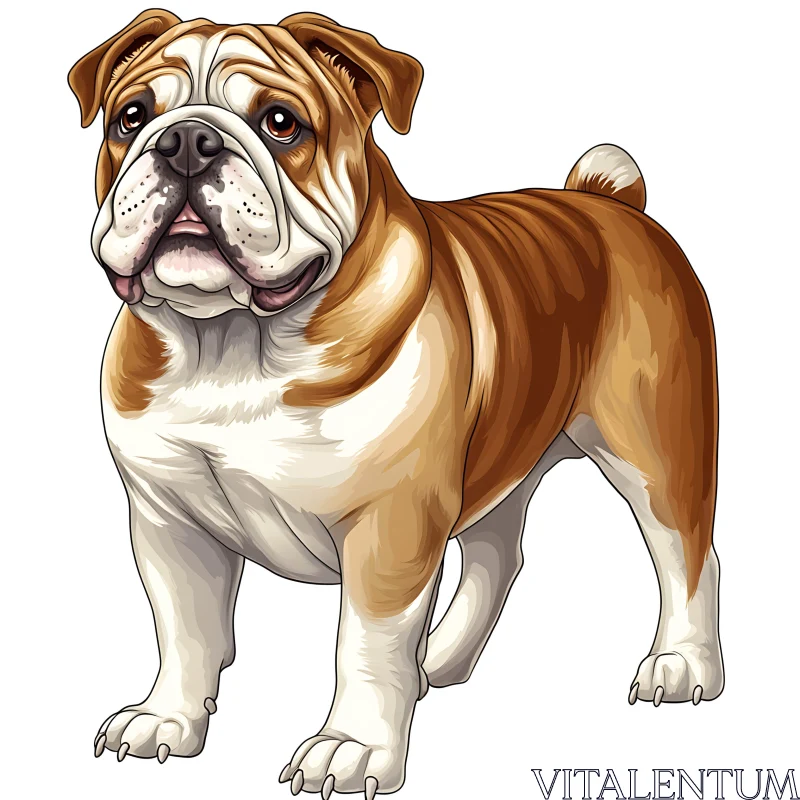 Bulldog Art - Realistic Canine Portrait AI Image