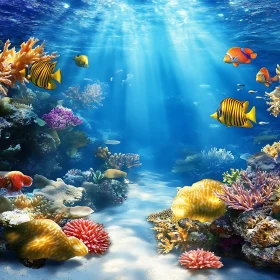 Underwater Coral Garden with Fish