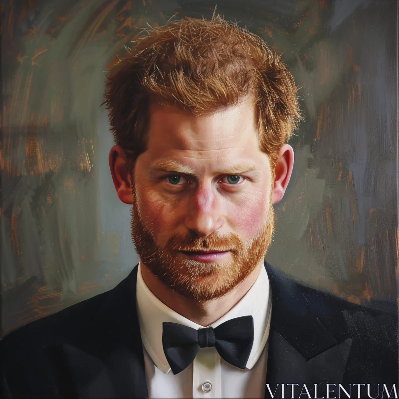 Prince Harry Detailed Painting AI Image