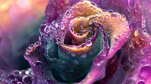 A Vibrant Rose Adorned with Dew