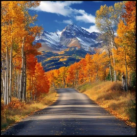 Scenic Autumn Road Through Forest