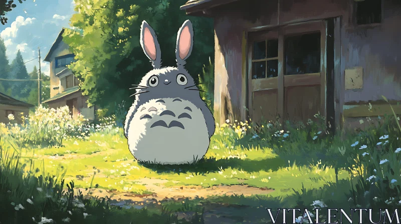 Totoro's Serene Meadow Adventure AI Image