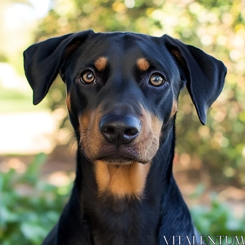 Expressive Black and Tan Dog Portrait AI Image