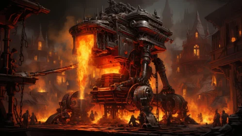 Steam Powered Machine in an Ancient City - A Steelpunk Fantasy