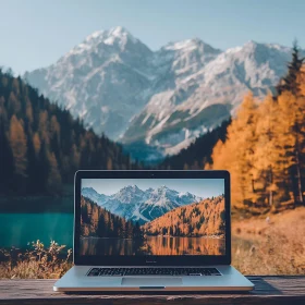 Tech Meets Nature: Mountain Landscape on Screen