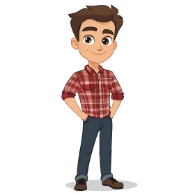 Confident Cartoon Character in Casual Attire