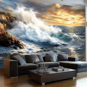 Crashing Wave Seascape Painting