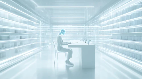 Abstract Person in a Virtual Library