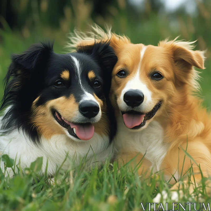 Friendly Dogs Enjoying Outdoors AI Image