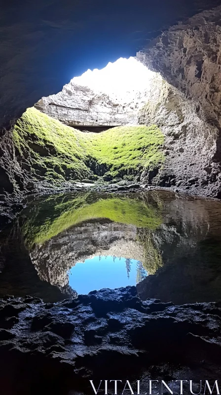 Enchanted Cave Reflection AI Image