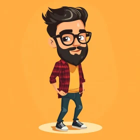 Stylish Cartoon Man Illustration