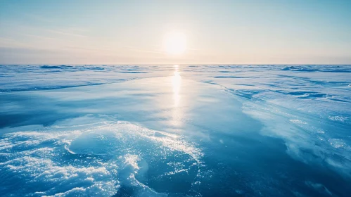 Sunrise Over Frozen Waters - Captivating Winter Scene