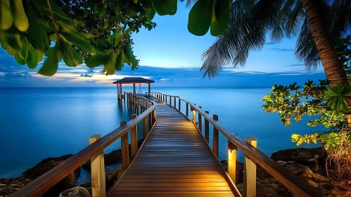 Serene Ocean Pier at Dusk