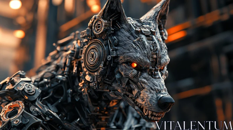 AI ART Futuristic Cybernetic Wolf