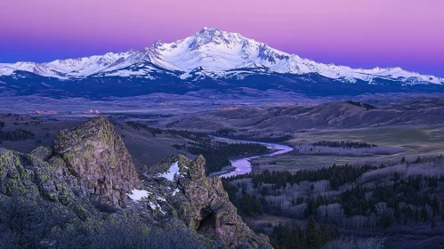 Enchanting Mountain Valley During Sunset