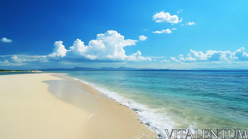 Scenic Beach Landscape on a Sunny Day AI Image