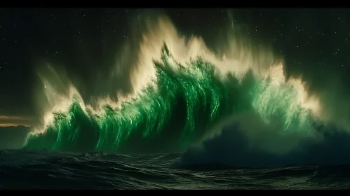 Green Wave at Night