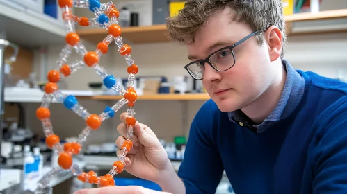 Scientist Examining DNA Structure