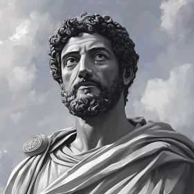Monochrome Portrait of a Sculpted Man