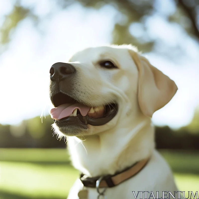 Happy Labrador Under the Sun AI Image