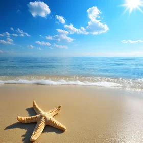 Coastal Starfish Beach Scene