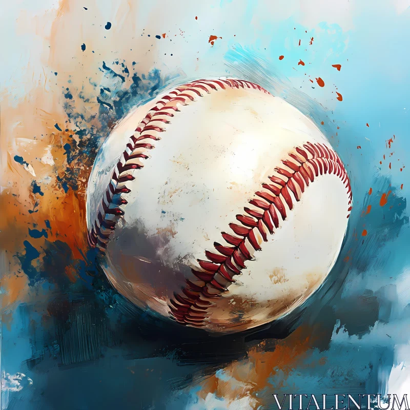 Abstract Art of a Dynamic Baseball in Motion AI Image