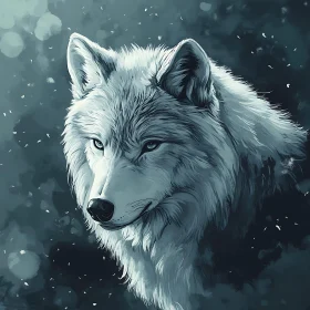 Monochromatic Wolf Artwork