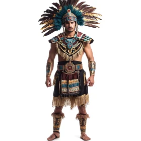 Man in Aztec Warrior Regalia