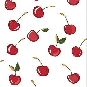 Red Cherries on White Background Design