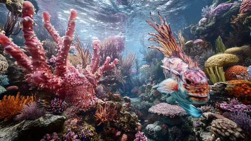 Underwater Scene with Exotic Fish